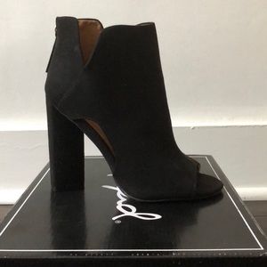 Black Peep-Toe Booties NWOT